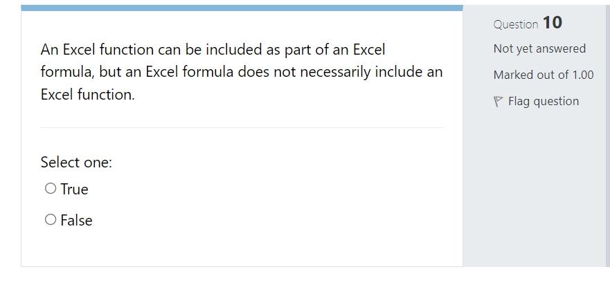 Solved An Excel function can be included as part of an Excel | Chegg.com