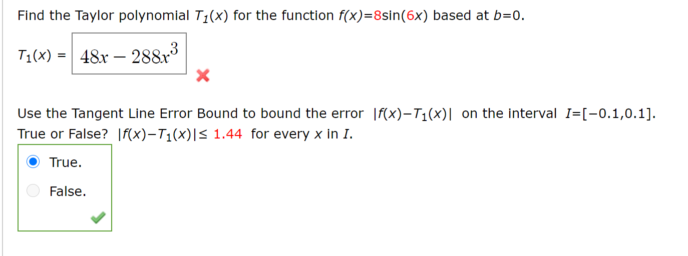 Solved Find the Taylor polynomial T1(x) for the function