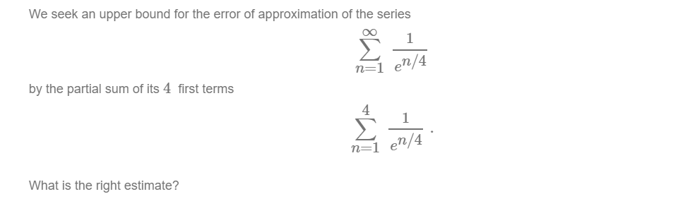 Solved We seek an upper bound for the error of approximation | Chegg.com