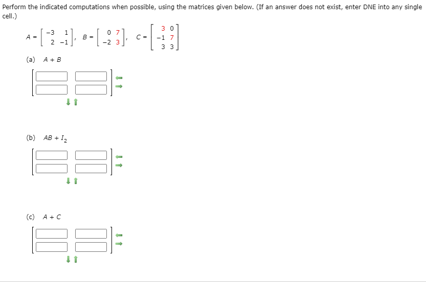 Solved Perform the indicated computations when possible, | Chegg.com