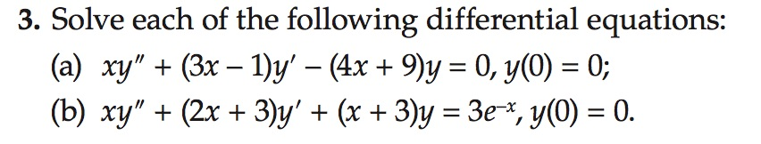 Solved 3. Solve each of the following differential | Chegg.com