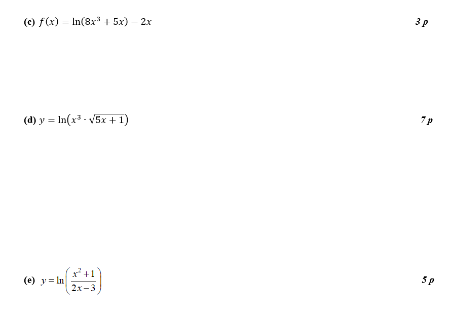 Solved Find The Derivative Of Each Of The Following | Chegg.com