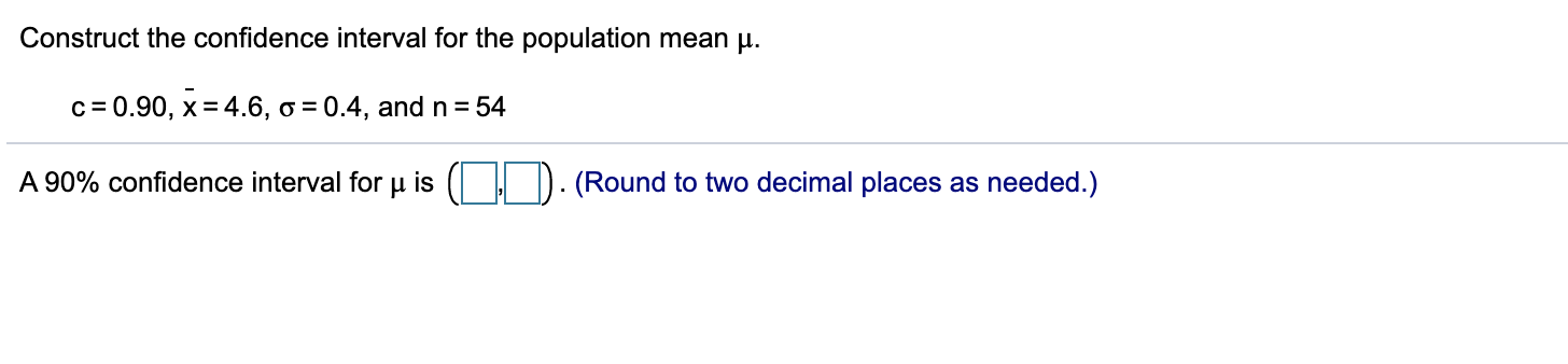 Solved Construct the indicated confidence interval for the | Chegg.com