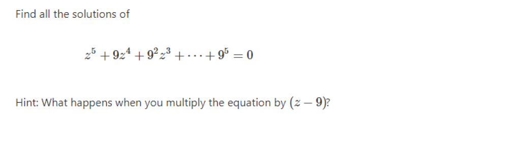 Solved Find all the solutions of 25+924 + 92,3 + ... +95 = 0 | Chegg.com