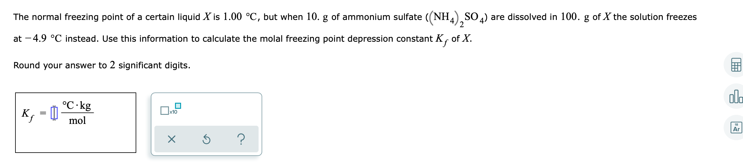 solved-the-normal-freezing-point-of-a-certain-liquid-x-is-chegg