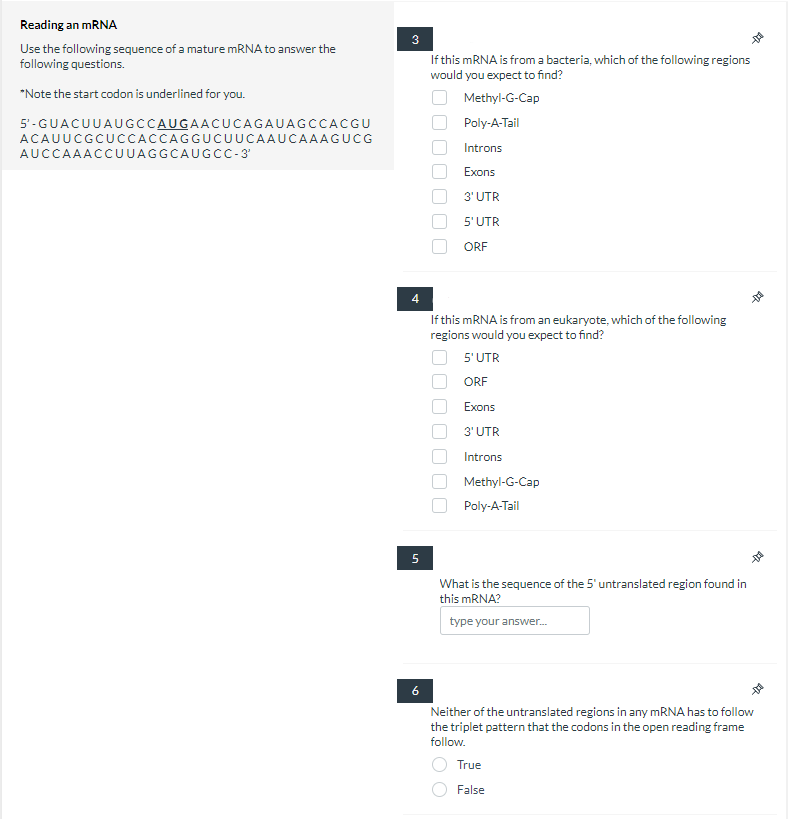 Solved Reading an mRNA Use the following sequence of a | Chegg.com