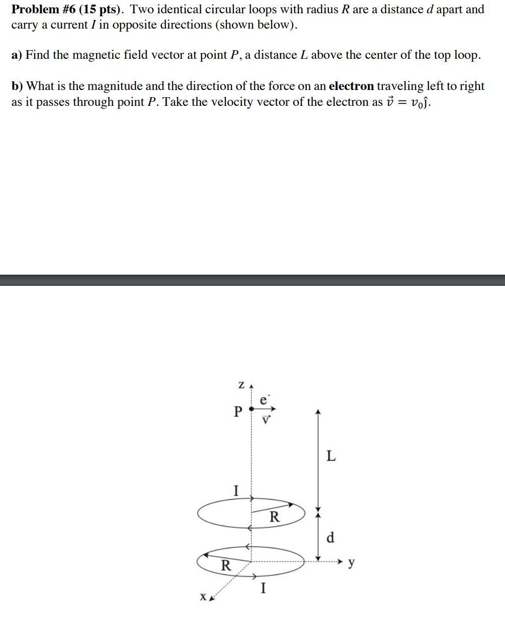 Solved Problem #6 (15 pts). Two identical circular loops | Chegg.com