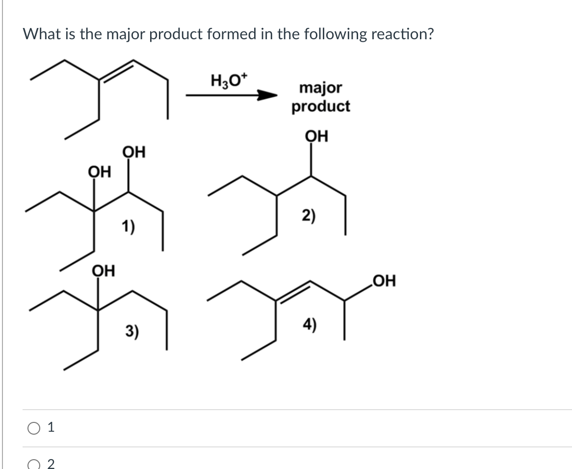 Solved What is the major product formed in the following | Chegg.com