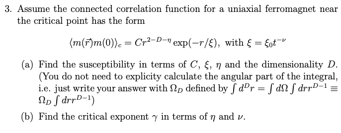 Solved 3. Assume the connected correlation function for a | Chegg.com
