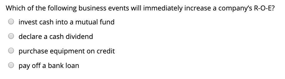 Solved Which of the following business events will | Chegg.com