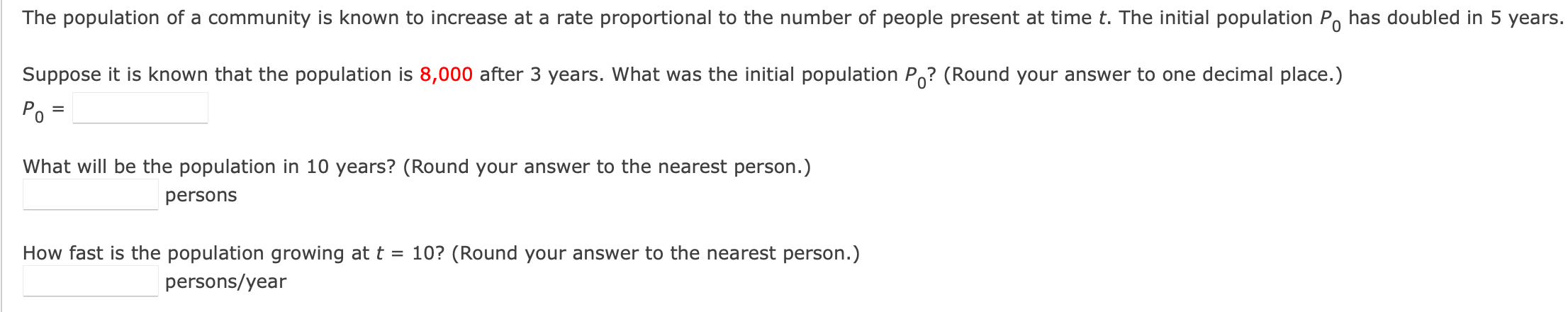 Solved The population of a community is known to increase at | Chegg.com