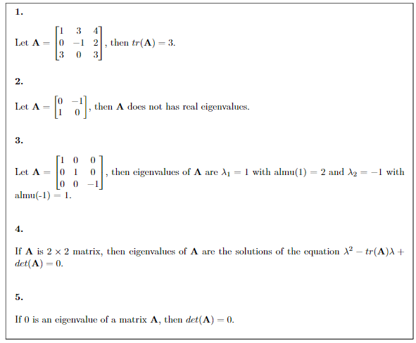 Solved 1. . 1 4 Let A= 0 3 3 -1 0 then tr(A) = 3. 3 2. Let | Chegg.com