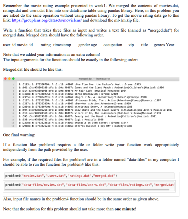 Solved PROBLEM 8: movie rating data The Internet Movie