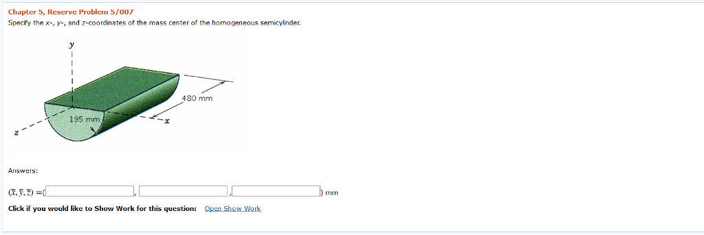 Solved Chapter 5, Reserve Problem 5/007 Specify The X-, Y, | Chegg.com