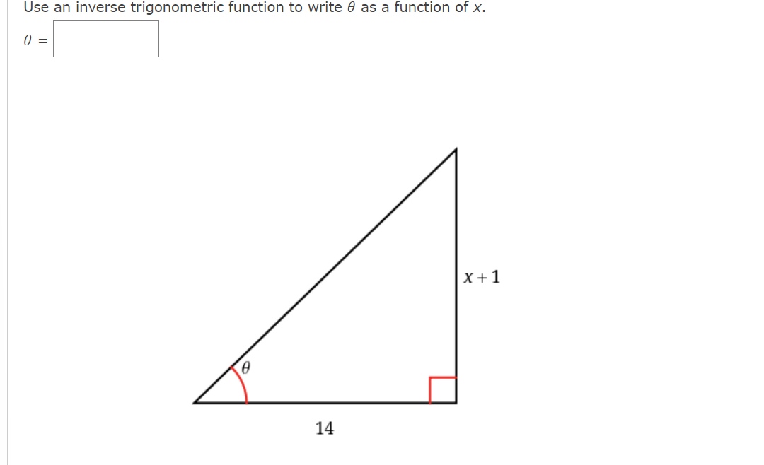 Solved Use an inverse trigonometric function to write θ as a | Chegg.com