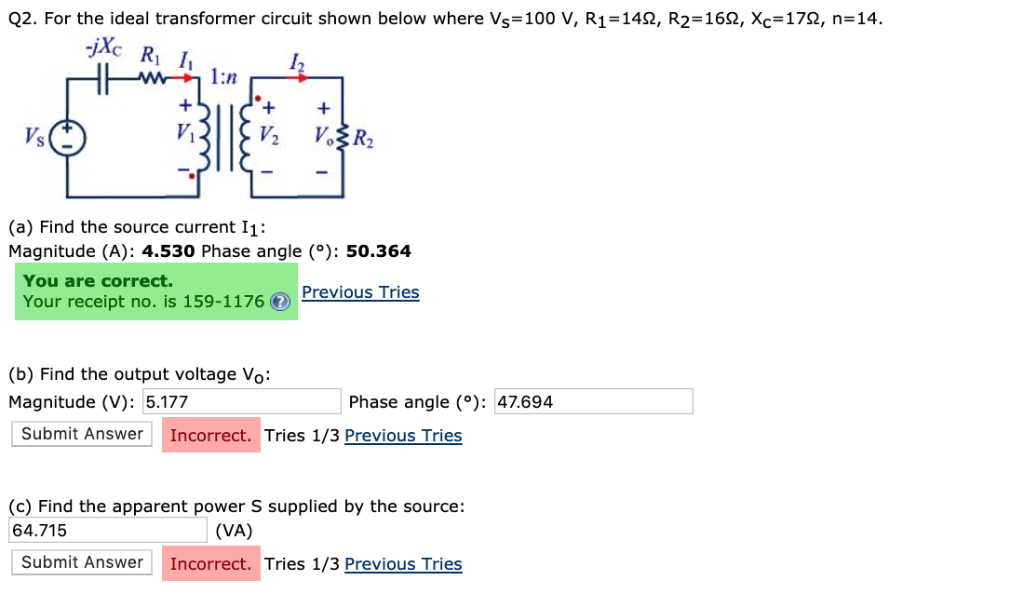 Solved Q For The Ideal Transformer Circuit Shown Below Chegg Com