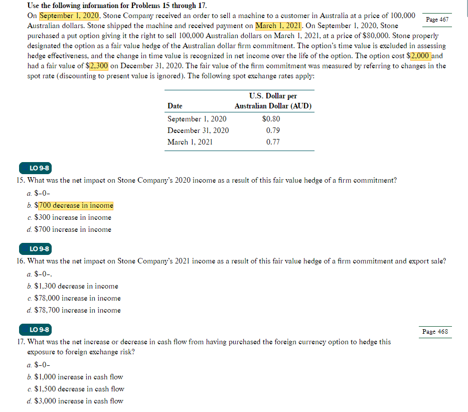Solved Use the following information for Problems 15 through | Chegg.com