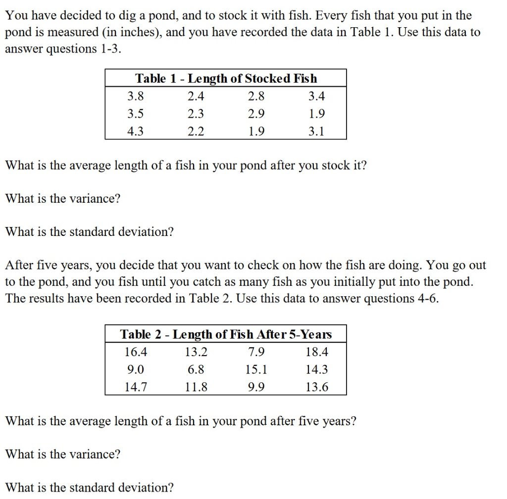 Solved Apply variance and answer following questions (incl. | Chegg.com
