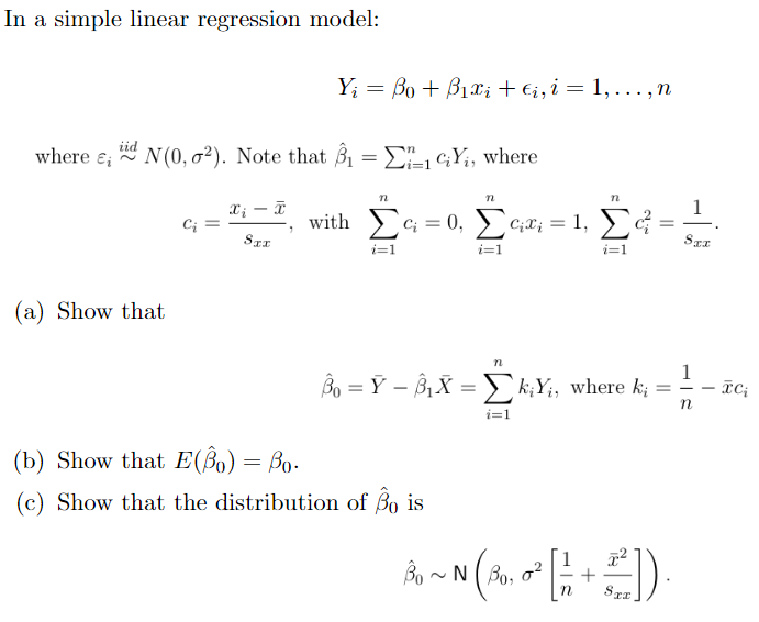 Solved In a simple linear regression model: | Chegg.com