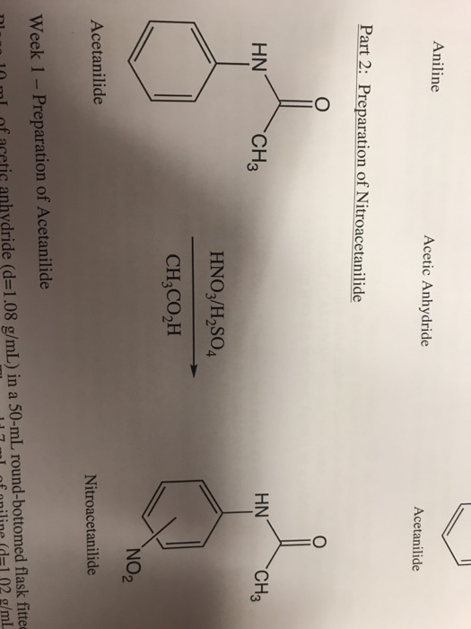 Solved Aniline Acetic Anhydride Acetanilide Part 2: | Chegg.com