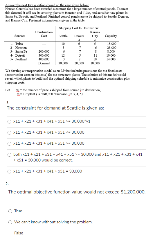 Solved Answer the next two questions based on the case given | Chegg.com