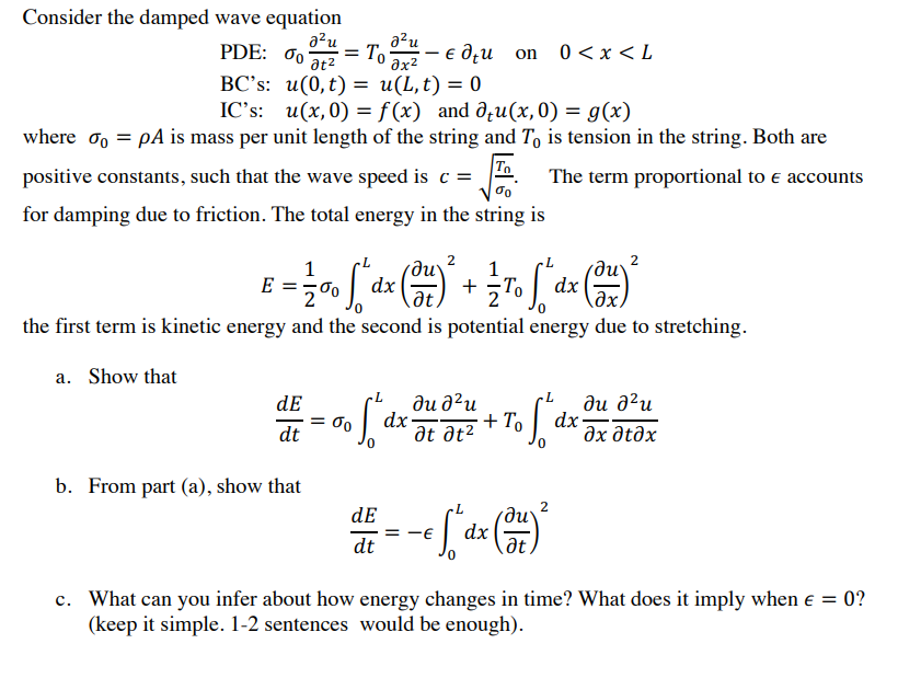 Consider the damped wave equation PDE