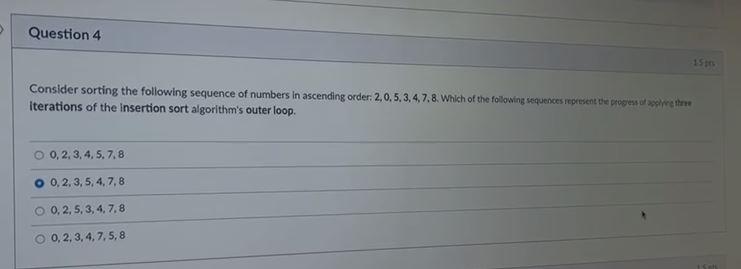 Solved When Quick Sort Is Used To Sort The Following Array | Chegg.com