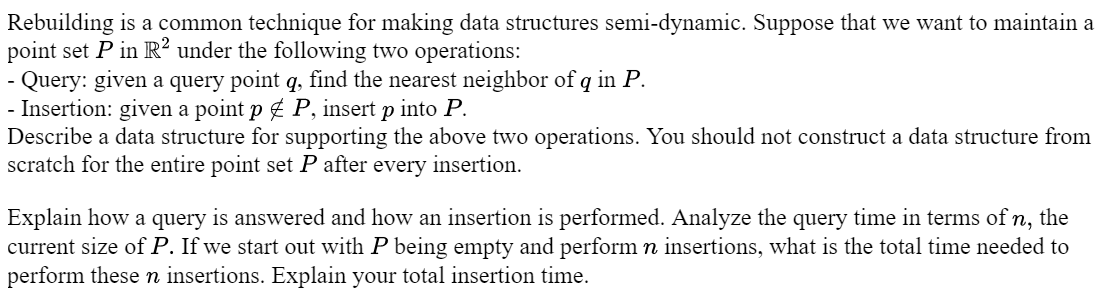 Rebuilding is a common technique for making data | Chegg.com
