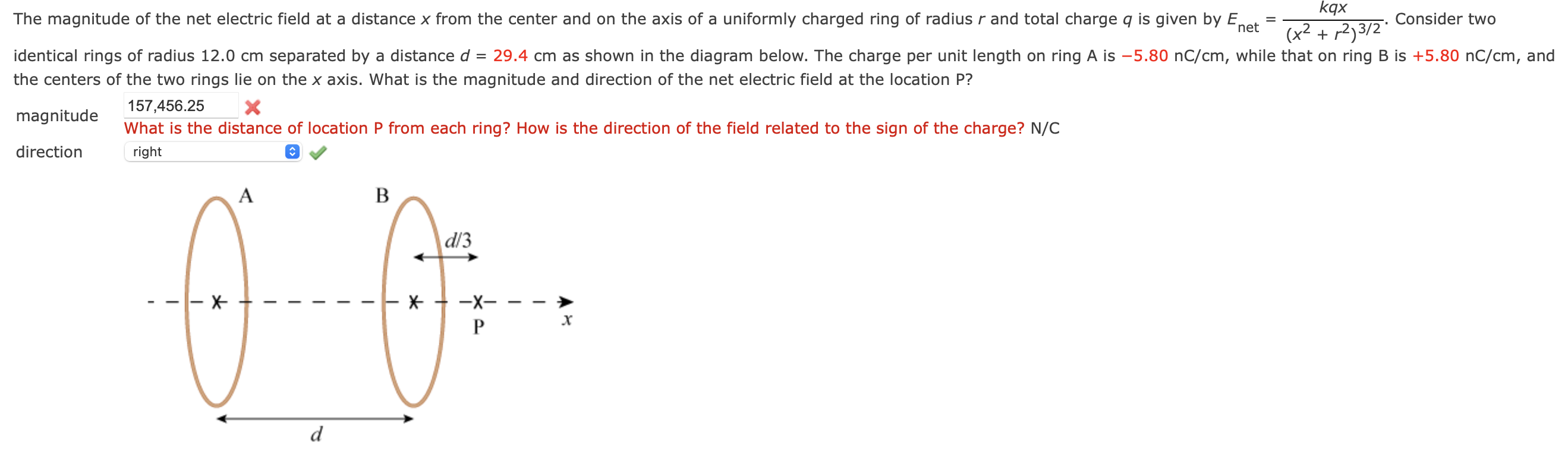Solved The magnitude of the net electric field at a distance | Chegg.com