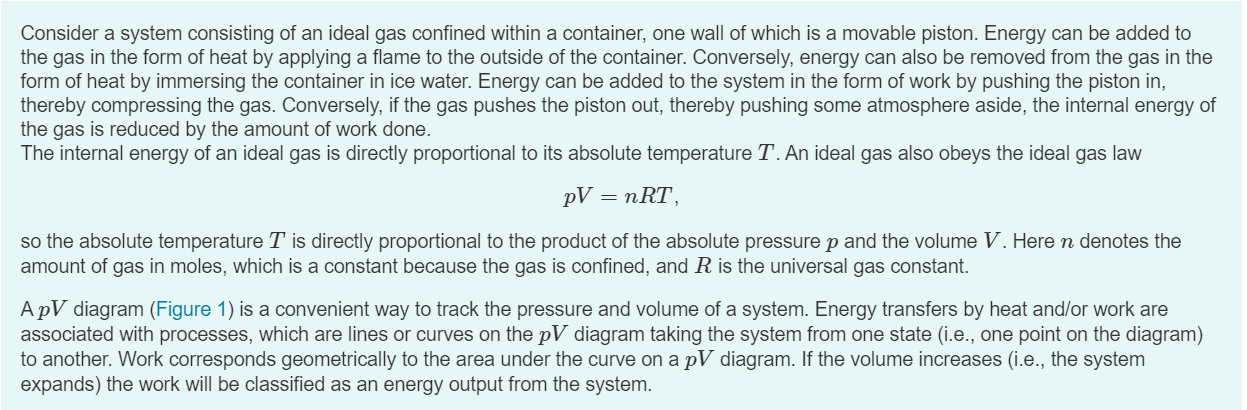 Solved Consider a system consisting of an ideal gas confined | Chegg.com