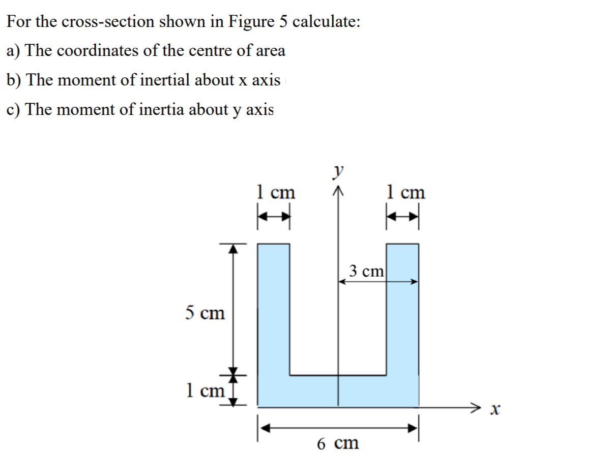 Solved For the cross-section shown in Figure 5 calculate: a) | Chegg.com