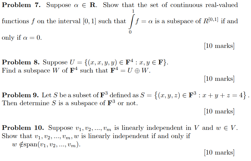 Solved Problem 7 Suppose A E R Show That The Set Of Con Chegg Com
