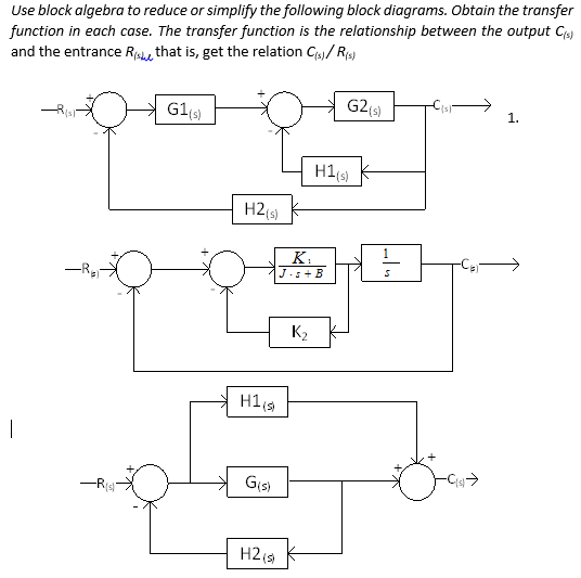 Solved Use block algebra to reduce or simplify the following | Chegg.com