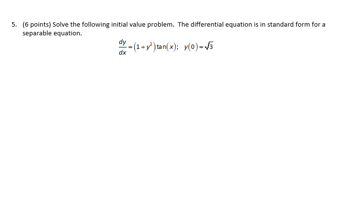 Solved Solve the following initial value problem. The | Chegg.com