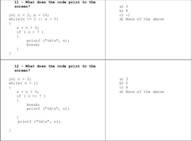 Solved 10 - What does the last printf in this code print to | Chegg.com