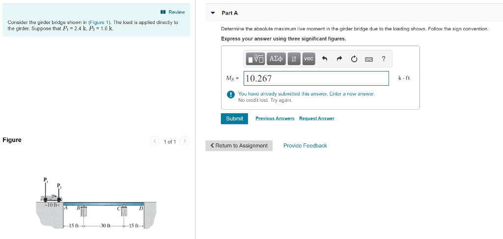Solved Review PartA Consider The Girder Bridge Shown In | Chegg.com