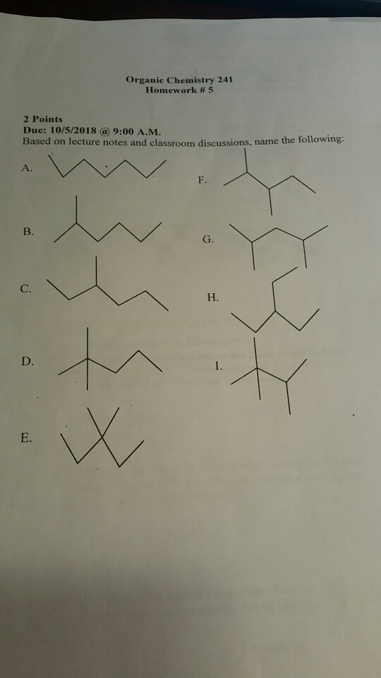 organic chemistry 2 homework