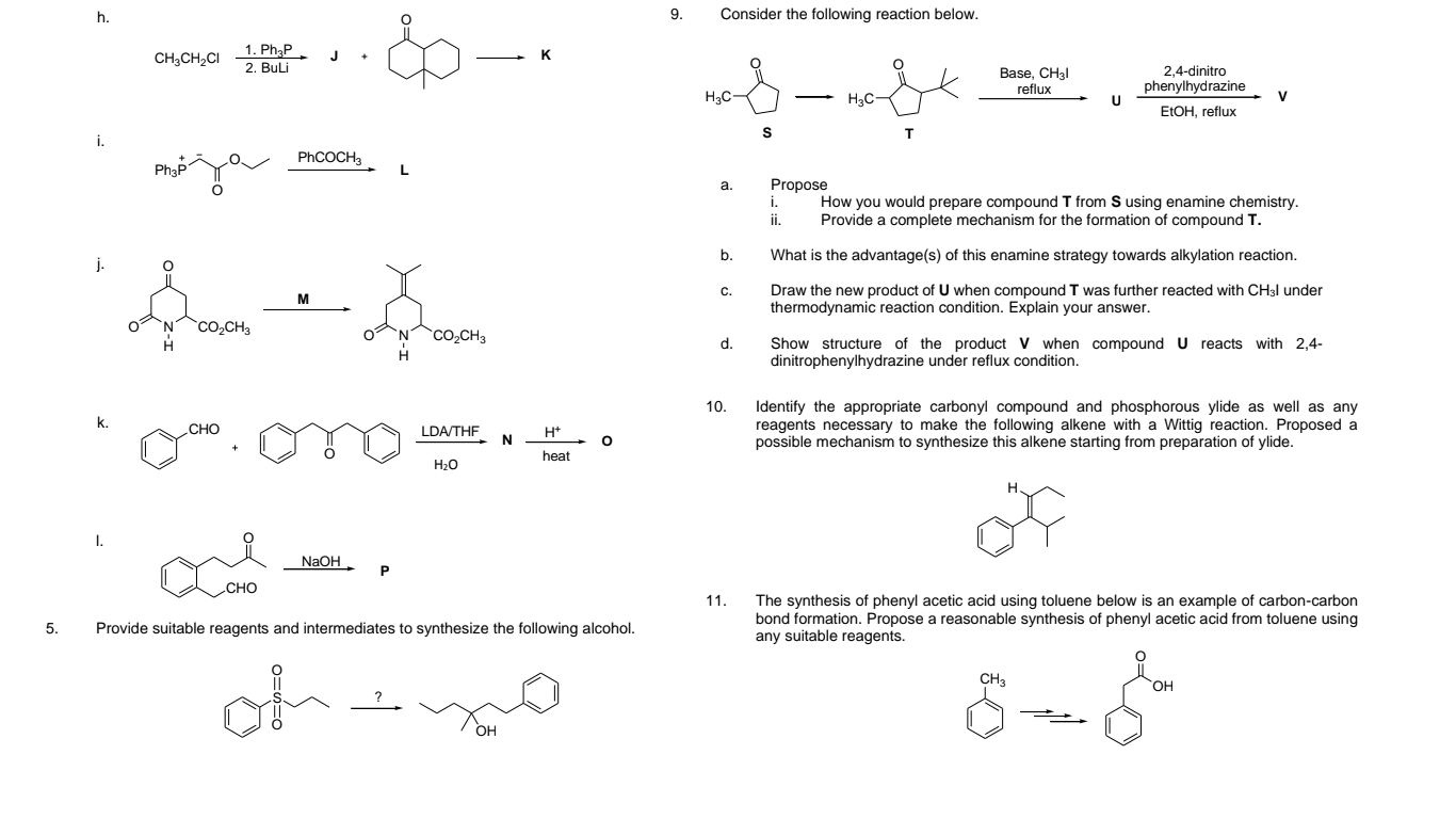 Solved H. 9. Consider The Following Reaction Below. CH2CH2CI | Chegg.com