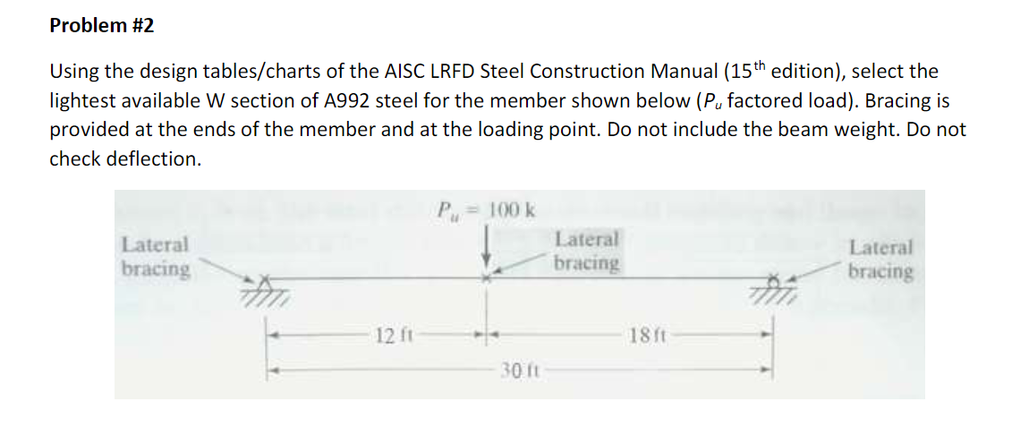 Solved Using The Design Tablescharts Of The Aisc Lrfd Steel