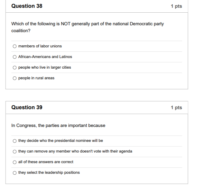 Solved Question 38 1 Pts Which Of The Following Is NOT | Chegg.com