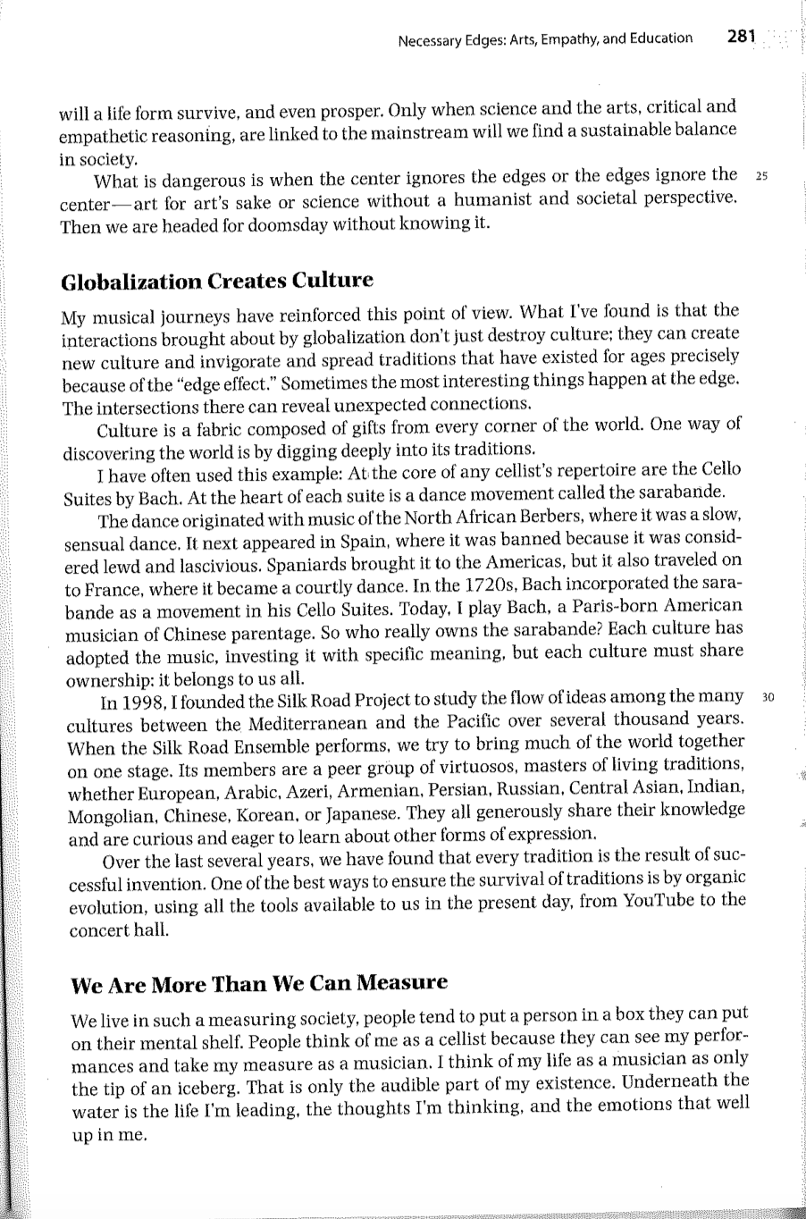 In "Necessary edges Arts, empathy and Education,"