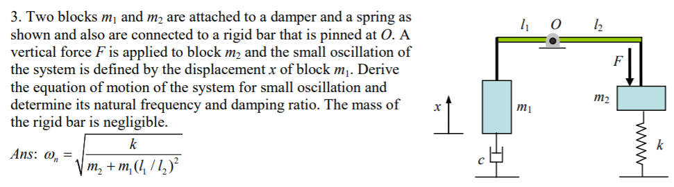 Solved 1 0 12 3. Two blocks my and m2 are attached to a | Chegg.com