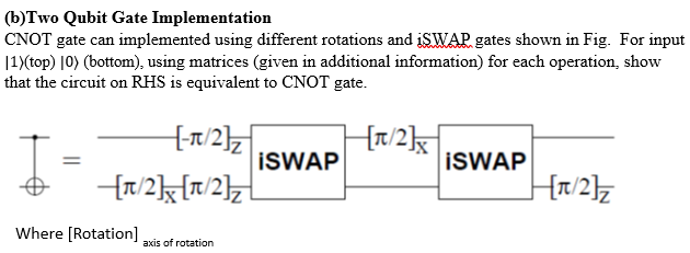 Q.10 (a) Rotation and Gate Operation SWAP gate is a | Chegg.com