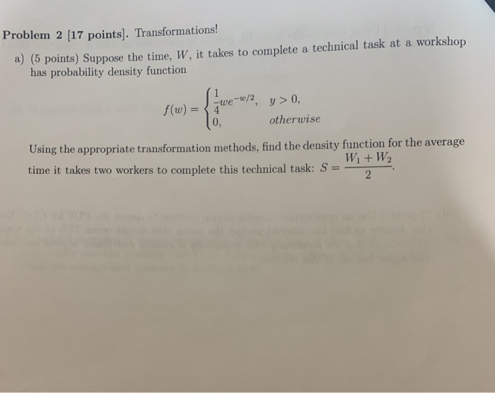 Solved Problem 2 [17 Points]. Transformations! A) (5 Points) | Chegg.com