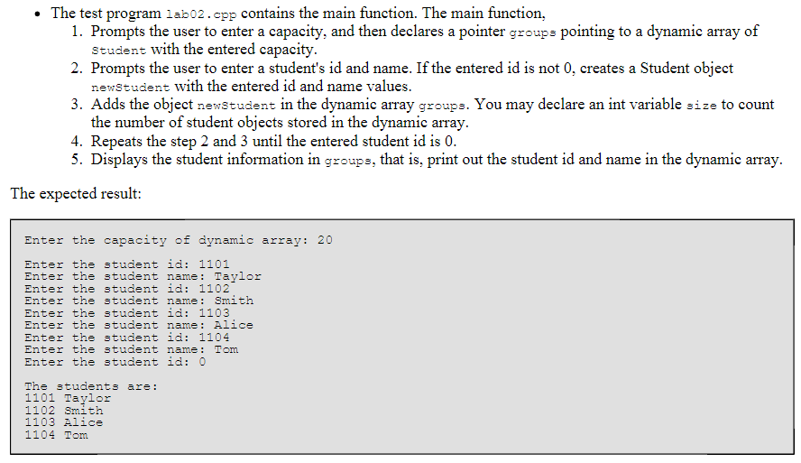 Solved Write C++ programs that • Implement the class student | Chegg.com