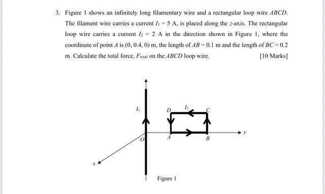 Solved 3. Figure 1 shows an infinitely long filamentary wire | Chegg.com