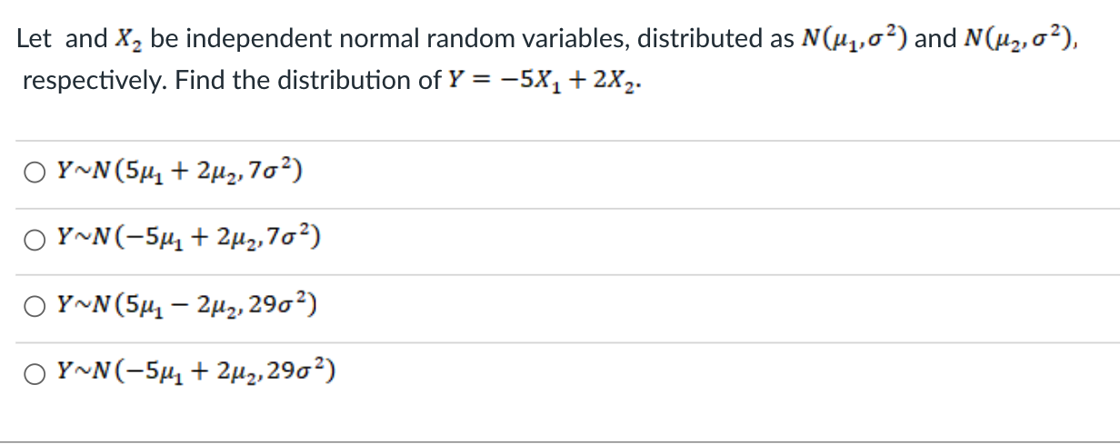Solved Let and X, be independent normal random variables, | Chegg.com