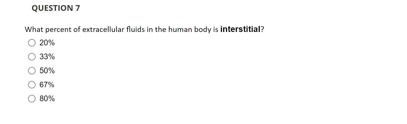 Solved What percent of extracellular fluids in the human | Chegg.com