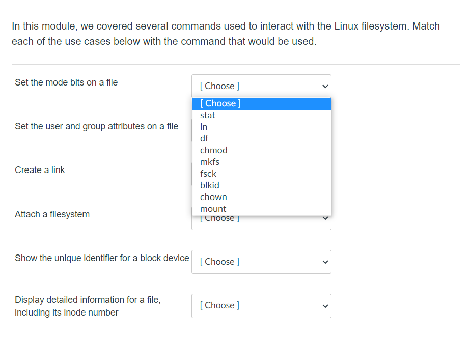 Solved In this module, we covered several commands used to | Chegg.com