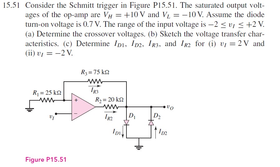 Solved 15.51 ﻿Consider the Schmitt trigger in Figure P15.51.